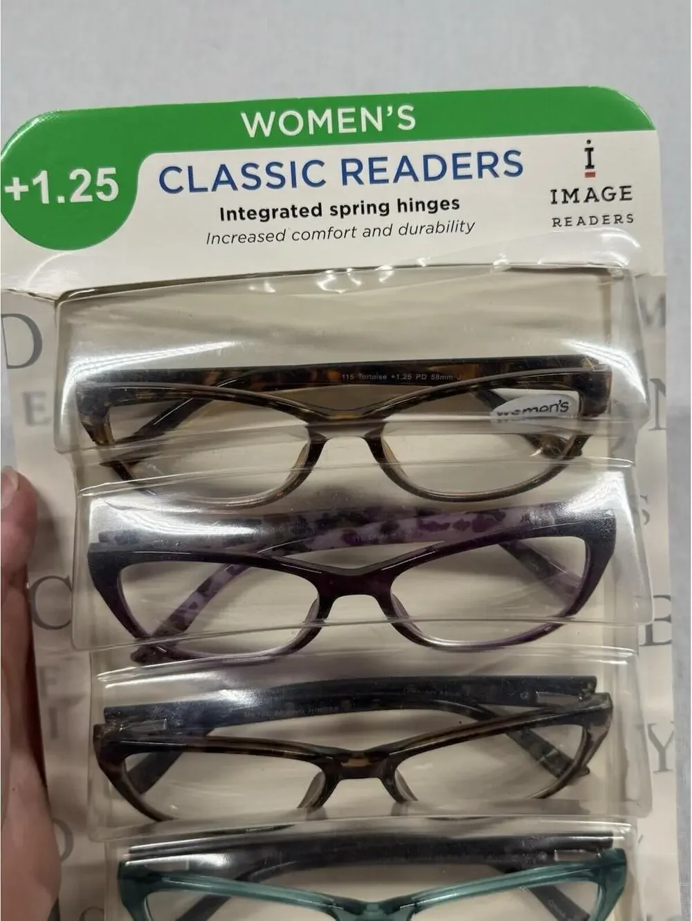 Image Readers Classic Readers Women +1.25 Package‎ of 4 Eyeglasess Spring Hinges